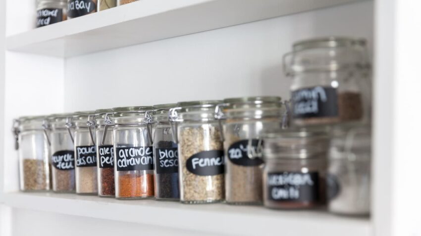 how to organize spices in a drawer