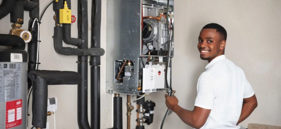 Professional boiler repair technician in Bristol fixing a home heating system, ensuring residents stay cozy and warm with trusted expert services