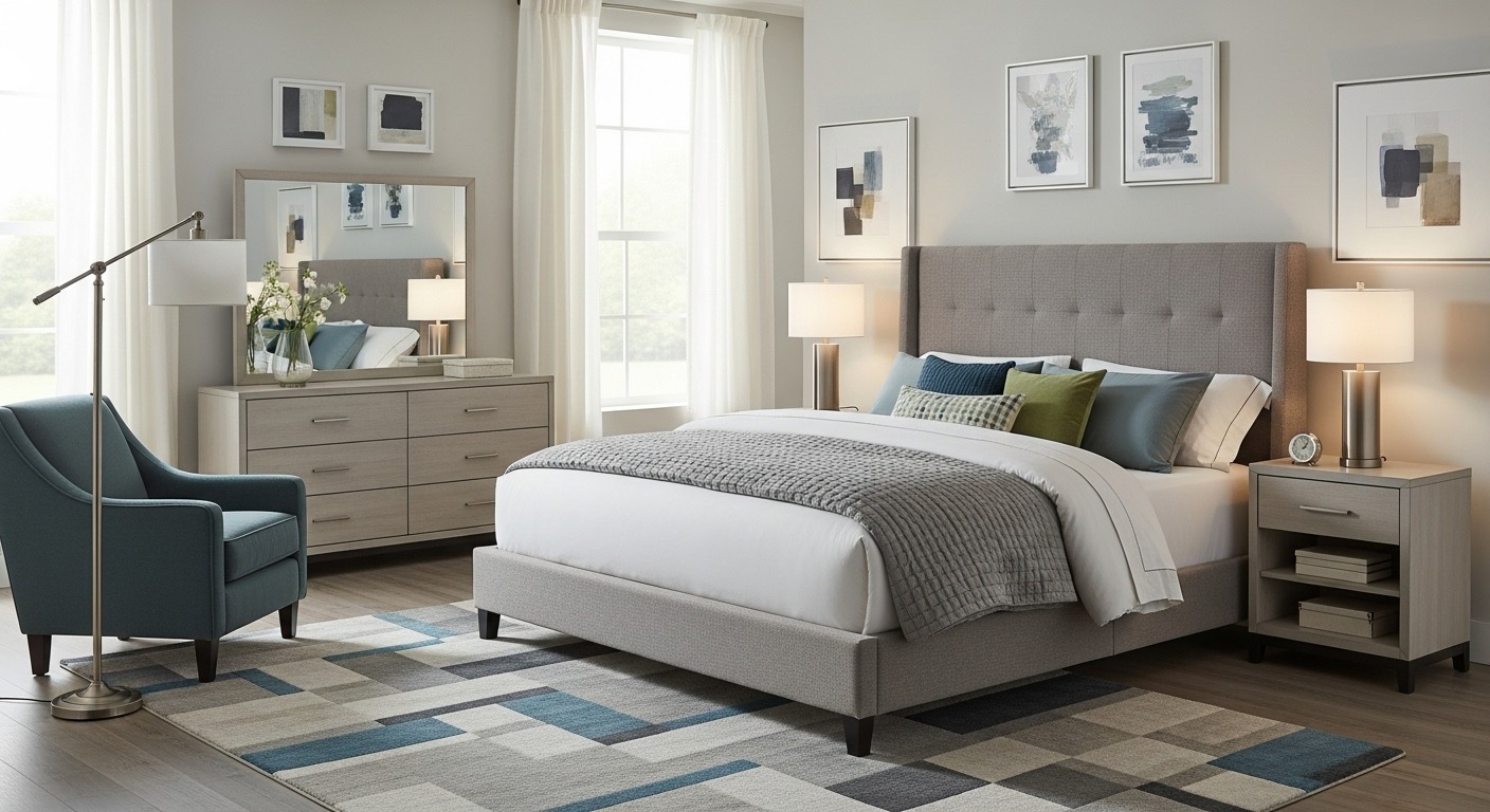 Small room king size bedroom set styling example