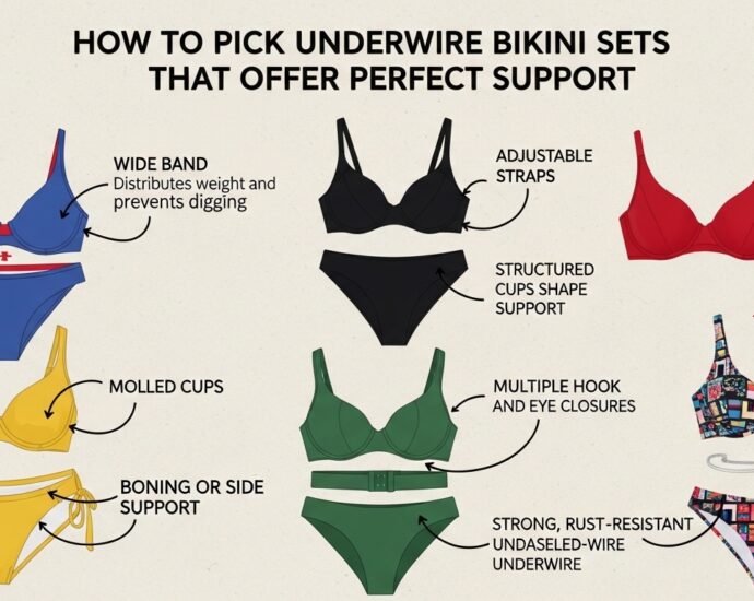 Supportive underwire bikini set with structured molded cups
