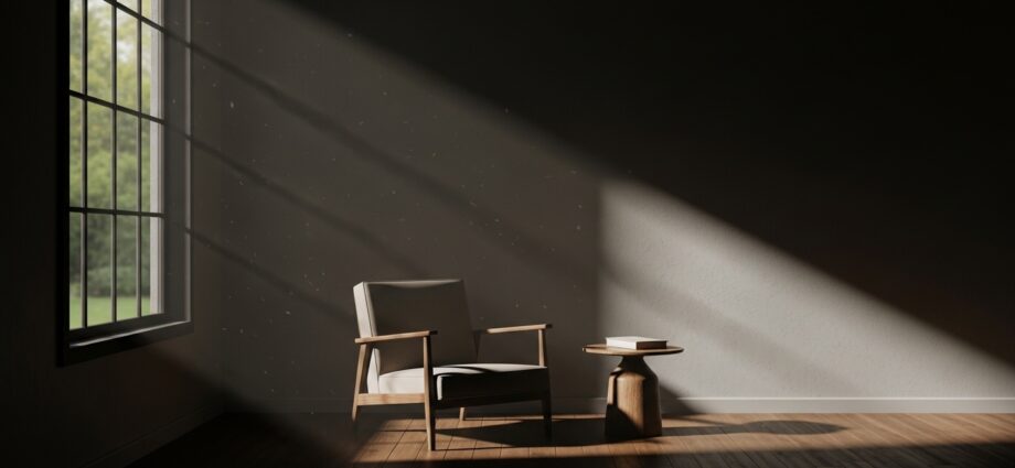 Mirror reflecting sunlight into small living room interior