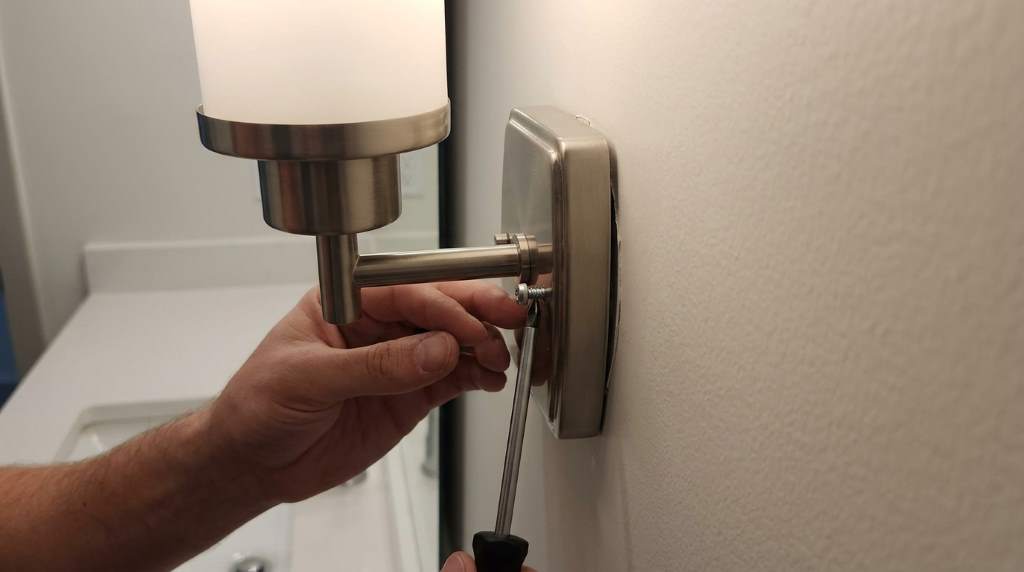 Foundation movement causing uneven wall fixture alignment