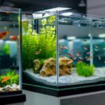 Colorful aquarium gravel creating a stunning freshwater fish tank display.