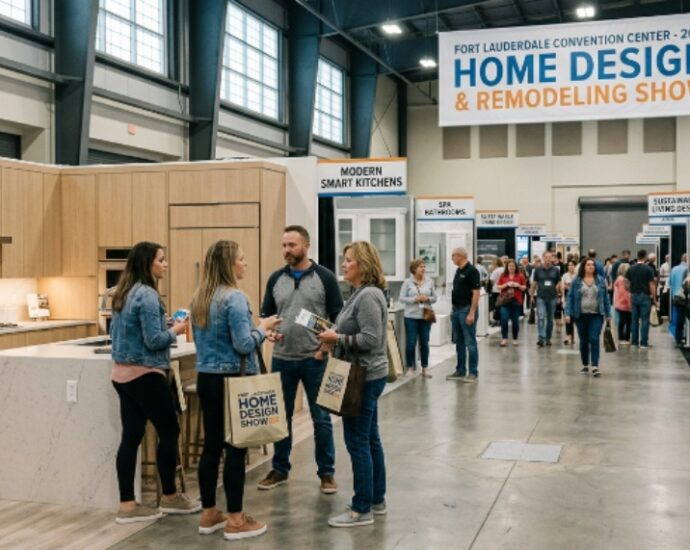 Visitors exploring home design exhibits at the Fort Lauderdale Convention Center during the 2026 show