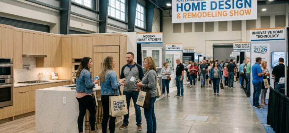 Visitors exploring home design exhibits at the Fort Lauderdale Convention Center during the 2026 show
