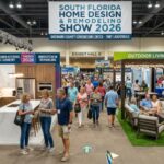 Homeowners browsing kitchen remodeling and outdoor living exhibits at the South Florida Home Design and Remodeling Show 2026 inside the Broward County Convention Center in Fort Lauderdale