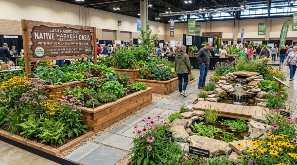 Visitors exploring home improvement exhibits and vendor booths at the Great Big Home and Garden Show inside the Huntington Convention Center