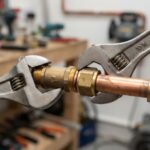 Joining copper pipes with a compression fitting
