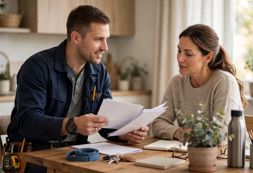 Contractor showing a homeowner license and insurance documents