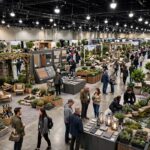 Crowds exploring exhibitor booths at the Northern California Home and Landscape Expo at Cal Expo