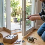 removing old patio door lock handle assembly