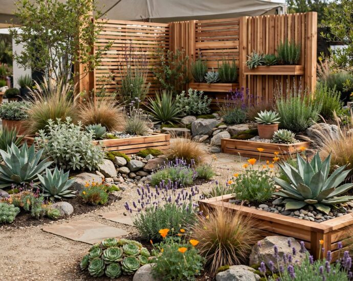 Themed Landscape Showcase display with native plants and drought-tolerant landscaping