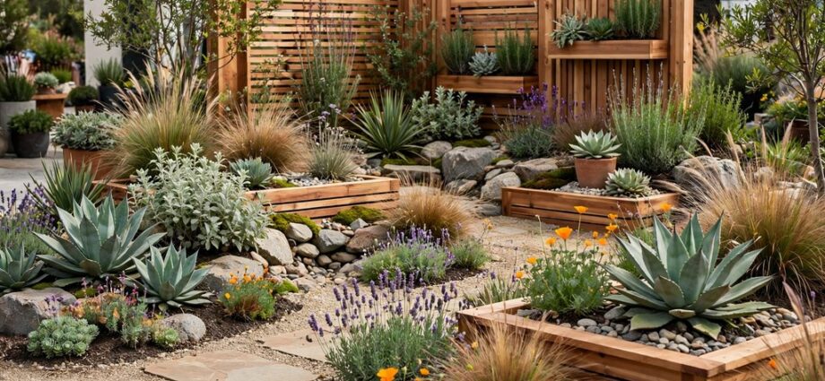 Themed Landscape Showcase display with native plants and drought-tolerant landscaping