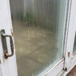 vinyl sliding patio door installed in modern living room