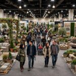 Visitors walk through crowded aisles of vendor booths at the Northern California Home and Landscape Expo